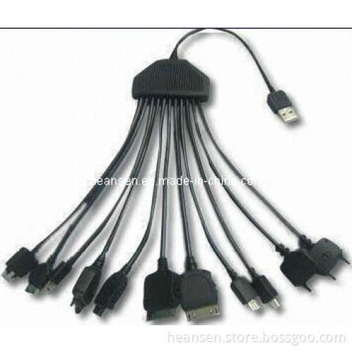 10-in-1 USB Data Cable for Mobile Phone, iPhone, PDA, Digital Camera and Sony's PSP